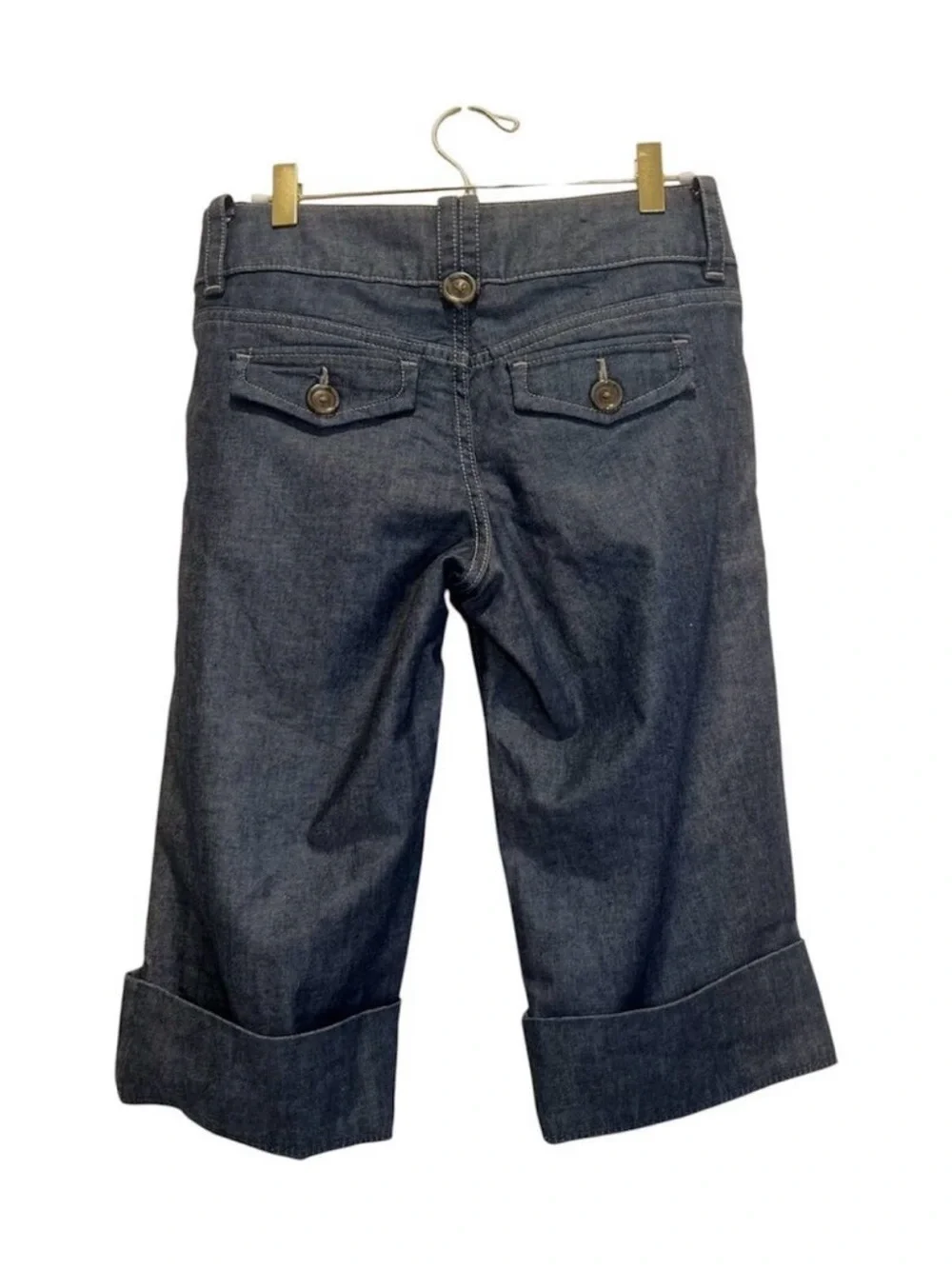 Vintage Banana Republic Classic Chambray Gaucho Bermuda Shorts Sailor Waist 0P